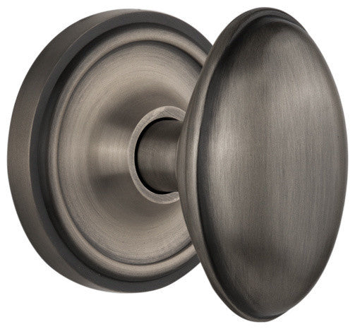 Classic Rosette Privacy Homestead Knob, Antique Pewter