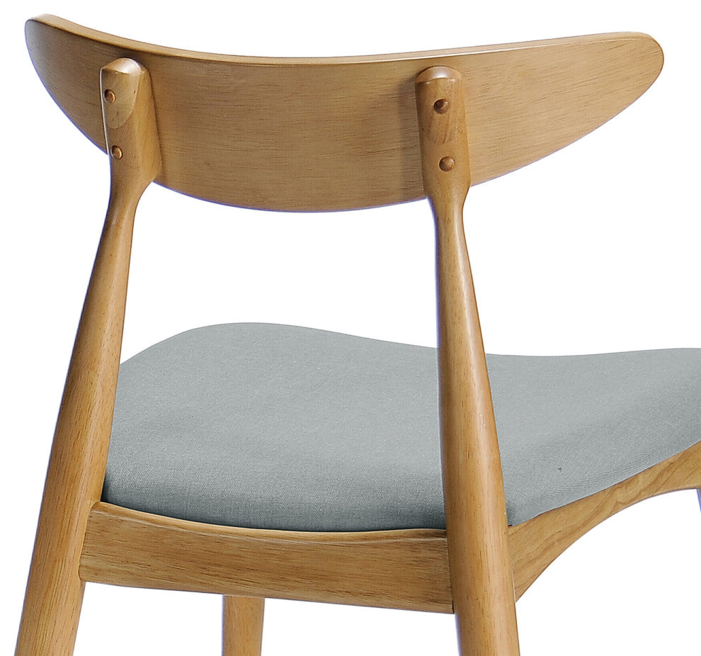 GDF Studio Issaic Mid Century Design Wood Dining Chairs, Set of 2, Lig