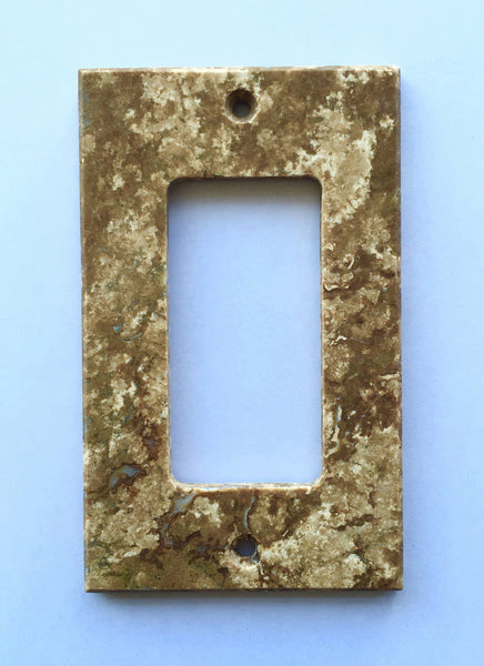 Travertine Switch Wall Plates Covers - Honed (Matte), Walnut, 1 Rocker