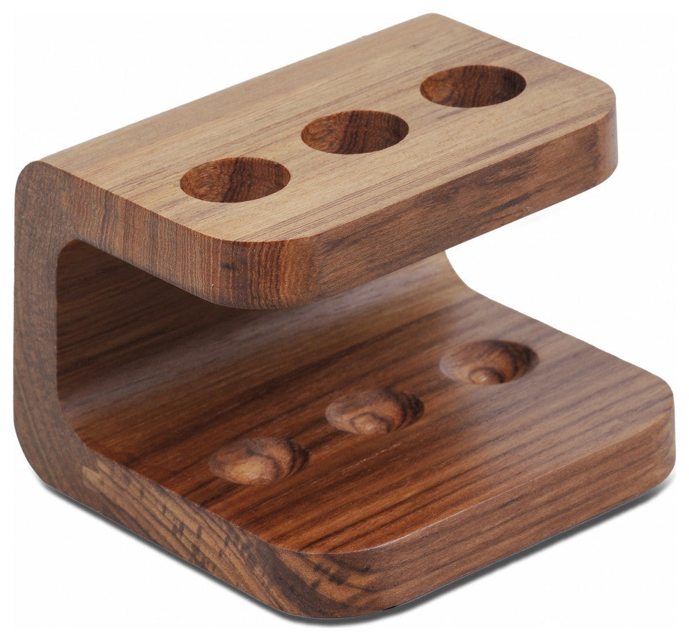Designer Genuine Teak Toothbrush Holder