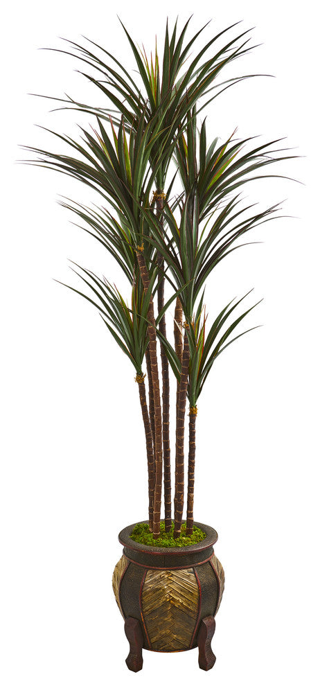 62" Giant Yucca Artificial Tree in Decorative Planter UV Resistant