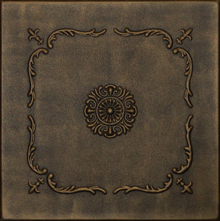 19.6"x19.6" Styrofoam Glue Up Ceiling Tiles R43, Black Brass