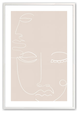 Opaque White 24" x 36" Face Fusion l Framed Print
