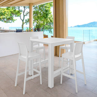 Vegas Maya 5-Piece Bar Set With 39"-55" Extendable White