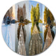 Houses On Small Island Panorama, Seascape Large Disc Metal Artwork, 11"