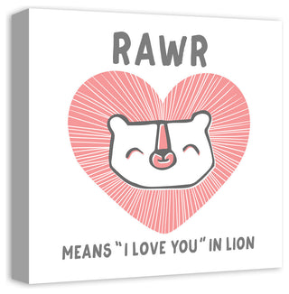 Lion Love 16x16 Canvas Wall Art