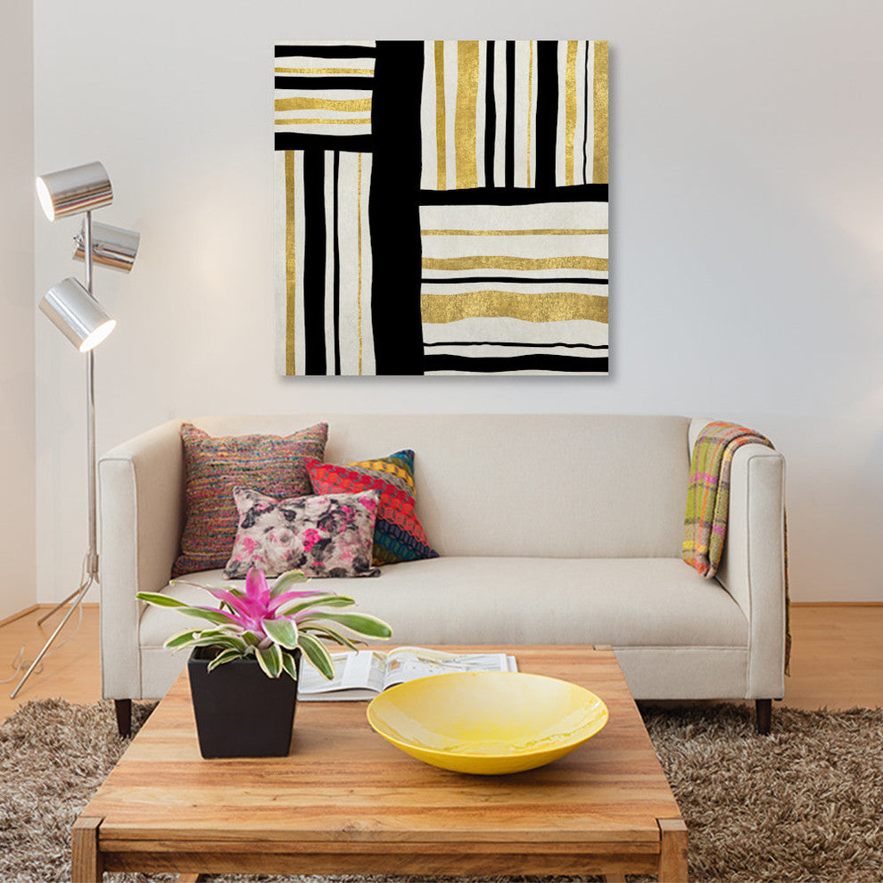 "Gilded Groove II" by Ellie Roberts, Canvas Print, 26"x26"
