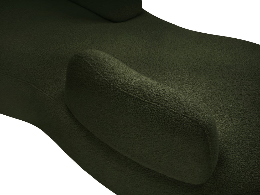 Argyle Upholstered Chaise/Loveseat, Green, Teddy Fabric