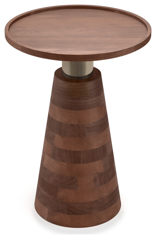 Kramer Solid Acacia Wood Side Table, Cognac