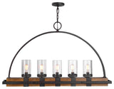 Uttermost Atwood 5-Light Traditional Steel Linear Chandelier in Weathered Bronze
