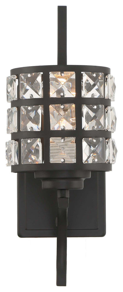 1- Light Weathered Black Armed Sconce