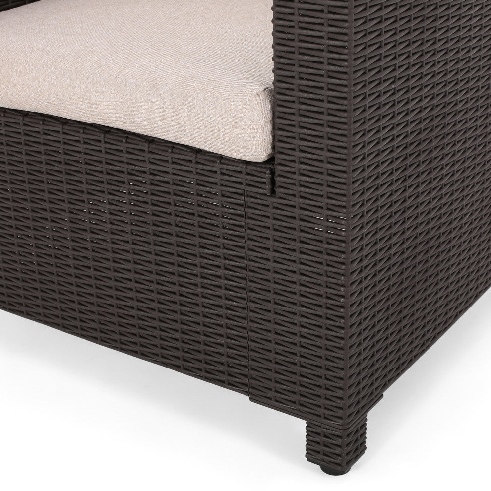 Ethan Outdoor Faux Wicker Club Chairs with Cushions