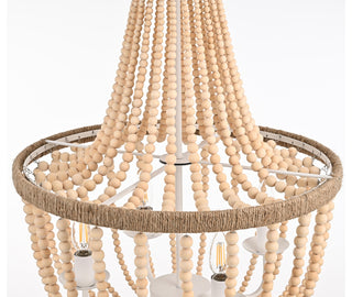 Home Living 20" Beaded Pendant, Beige