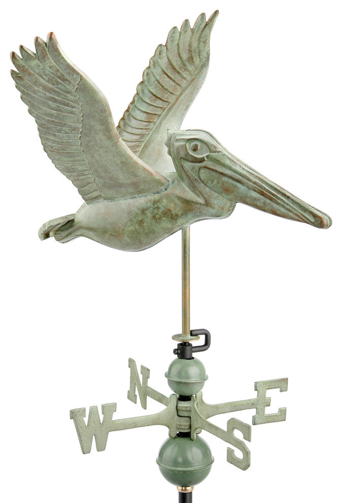 Pelican Weathervane 1909V1 Blue Verde Copper by Good Directions
