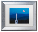 Blanchette Photography 'Moon over Vermont', Silver Frame, White Matte, 14"x11"