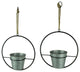 Rustic Metal Hoop Indoor Outdoor Hanging Planters Set of 2