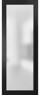 Slab Barn Door Panel Frosted Glass Lite 30 x 96 | Planum 2102 Black Matte