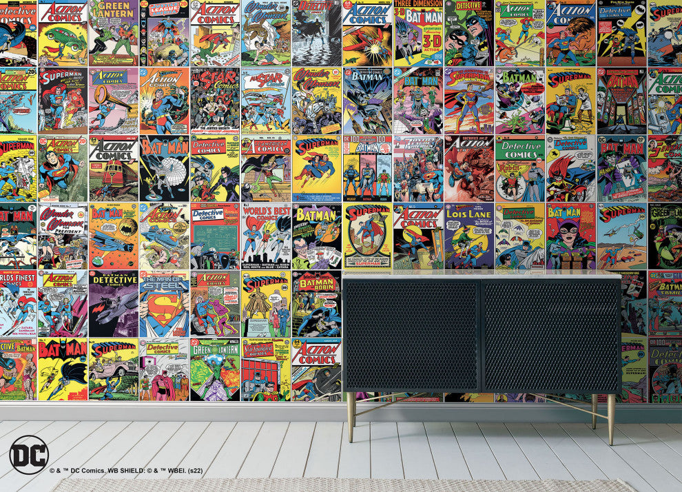 Classic Dc Comics Covers Peel and Stick Wallpaper Mural
