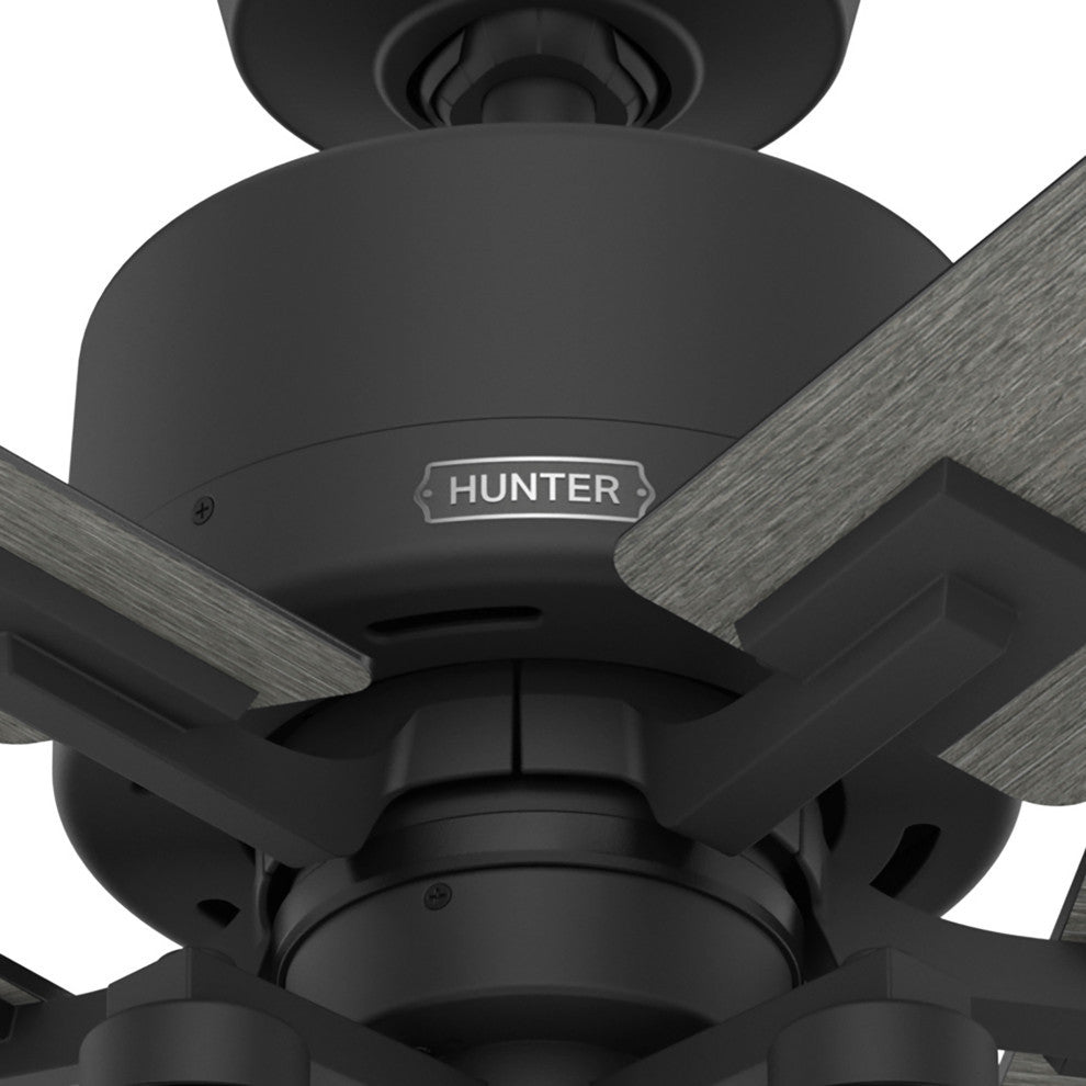 Hunter 52" WiFi Techne Ceiling Fan, LED Kit, Remote, Matte Black