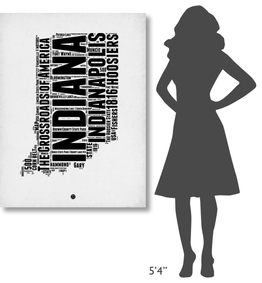 "Indiana Word Cloud 2" Fine Art Print