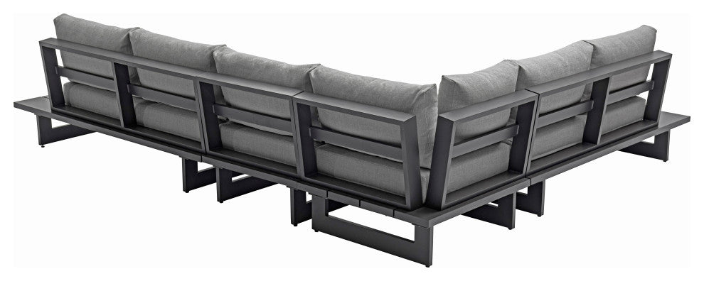 Maldives Grey Water Resistant Fabric Outdoor Patio Modular Sectional