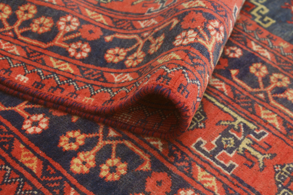Semi-Antique Maxim Navy/Red Rug, 6'6x9'8