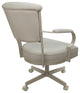 Set of 4, Miami Swivel Metal Caster Chairs, Reading Base, Beige Vinyl, Beige