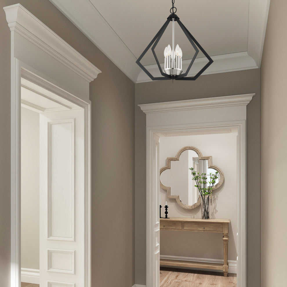 Livex Lighting Prism 5 Light Black With Brushed Nickel Cluster Chandelier