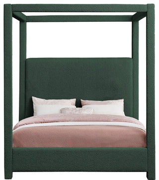 Eden Boucle Fabric Upholstered Bed, Green, Queen