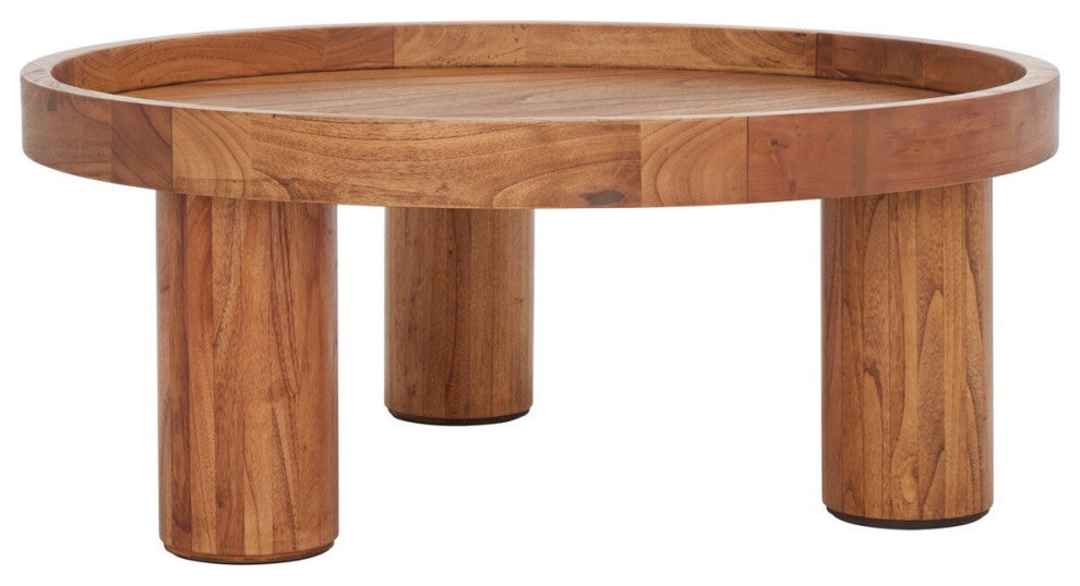 Safavieh Meek 3 Leg Round Coffee Table, Natural