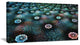 Blue Flowers on Alien Planet, Floral Canvas Art Print, 32"x16"