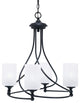 Capri 4-Light Chandelier, Matte Black/White Marble