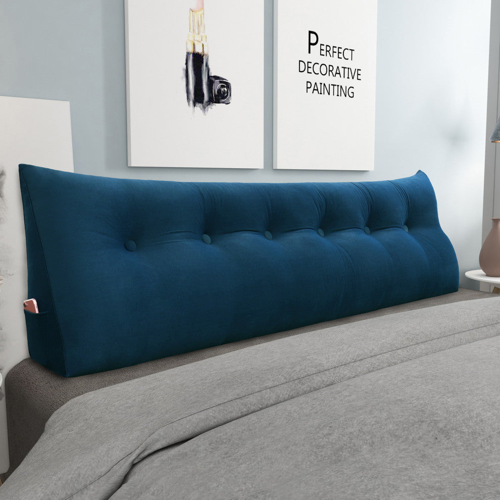 WOWMAX Bed Wedge Pillow Back Support Cushion Dorm Hostel Bed Headboard Pillow, 71x20x8