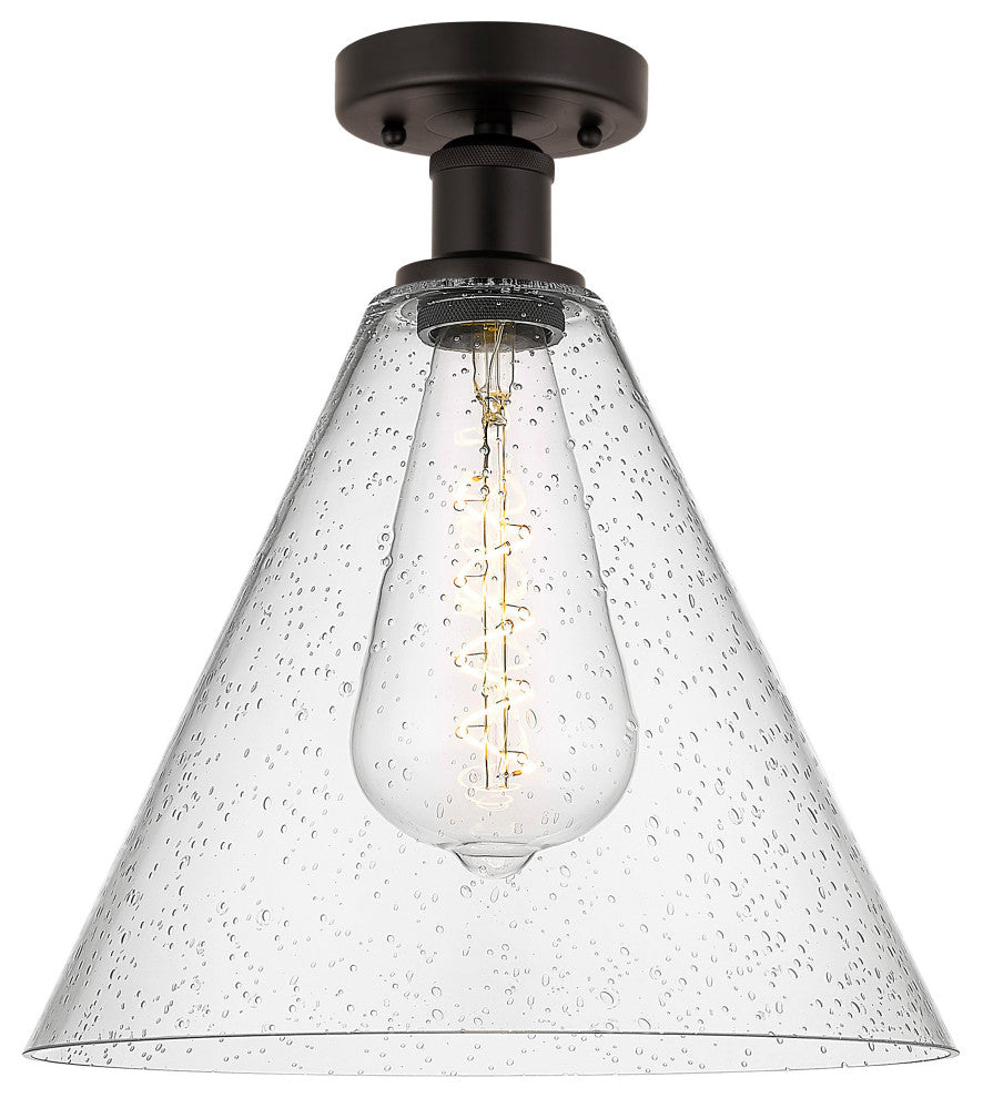 Innovations 616-1F-OB-GBC-124 1 Light Semi-Flush Mount, Oil Rubbed Bronze