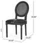Warbler Farmhouse Faux Leather Upholstered Wood and Rattan 7 Piece Dining Set