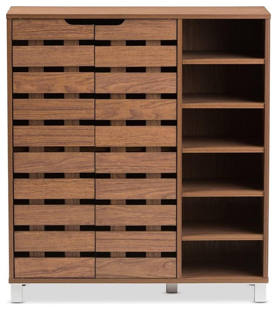 Hawthorne Collection 2-Door Shoe Storage Cabinet in Walnut