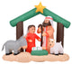 7' Wide Nativity With Mary, Joseph, Baby Jesus, and Animals, Prelit