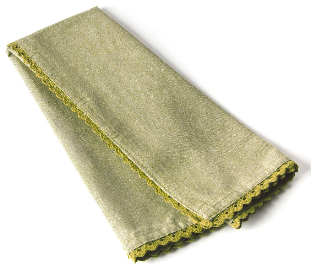 Lacey Lace Tea Towel, Olive
