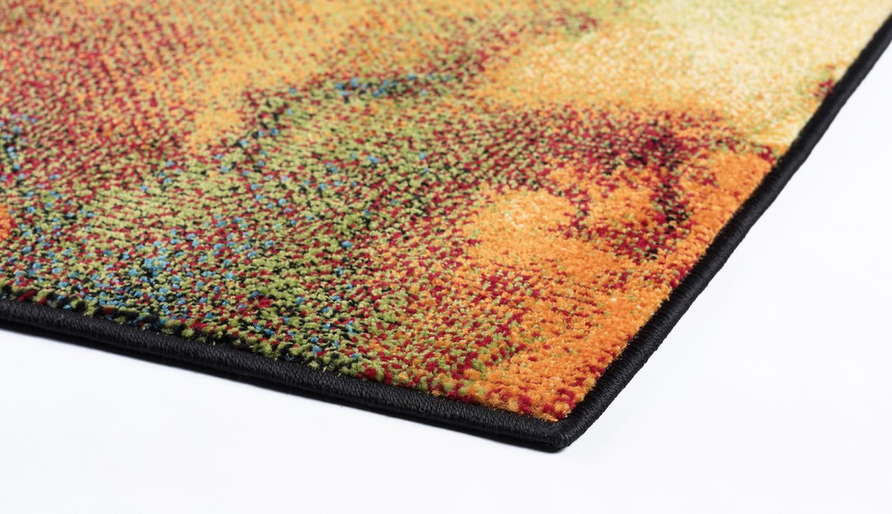Vida Contemporary Abstract Multi-Color Rectangle Area Rug, 8' x 10'