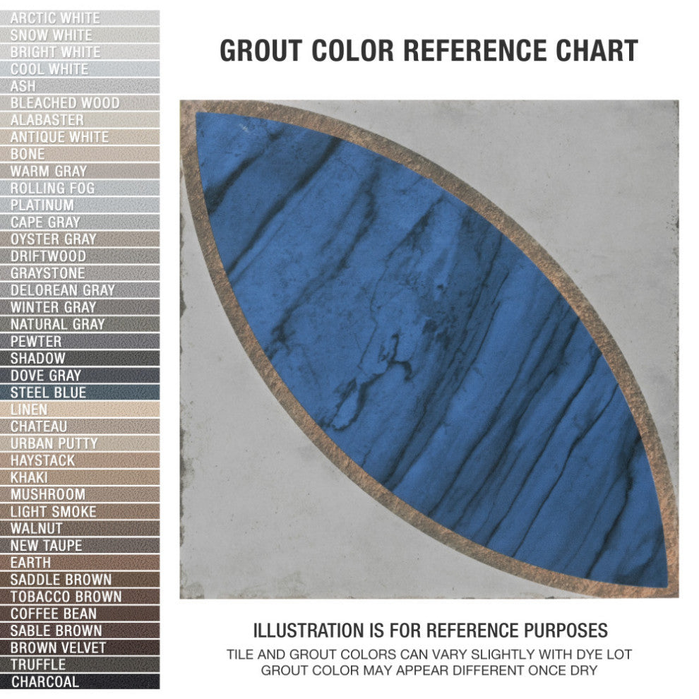 Renaissance Deco Indigo Mandorla Porcelain Floor and Wall Tile