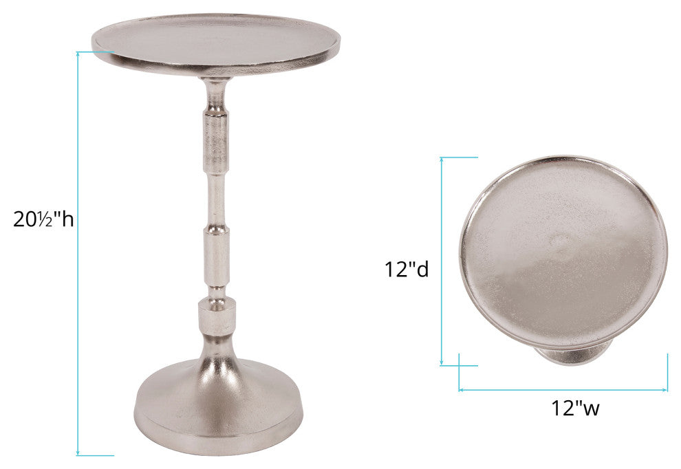 Candlestick Nickel Martini Table