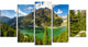 Greeny Alpine Reservoir, Landscape Canvas Art Print, 60"x32", 5 Panels