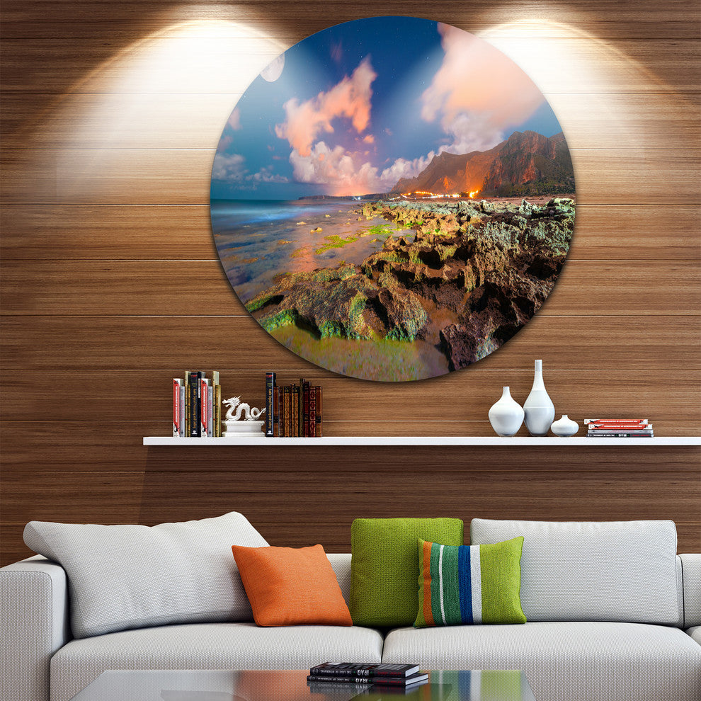 Monte Cofano Nature Reserve, Landscape Photo Disc Metal Wall Art, 11"