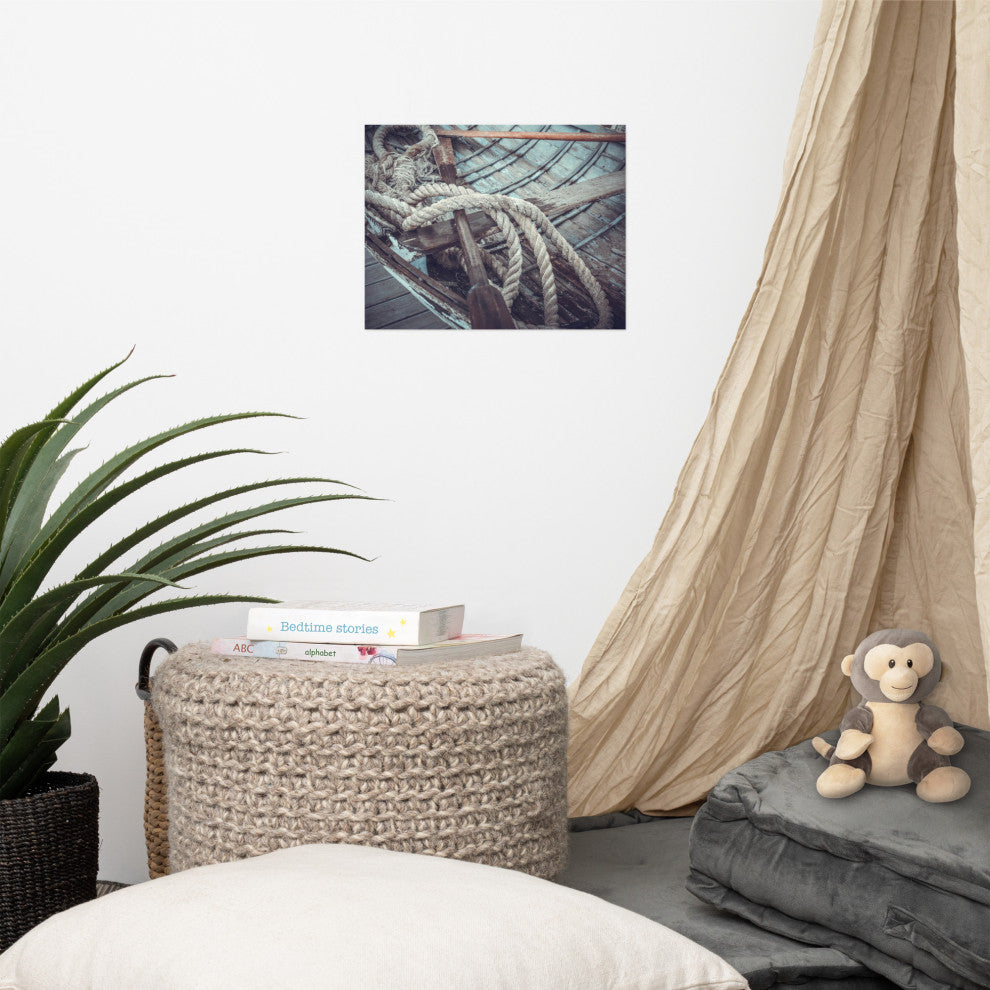 Vintage Boat Oars and Ropes Nautical Photo Loose Wall Art Prints, 11" X 14"