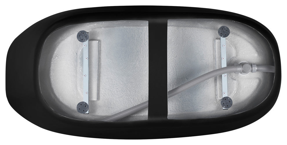59" Acrylic Freestanding Single Slipper Soaking Bathtub, Gray