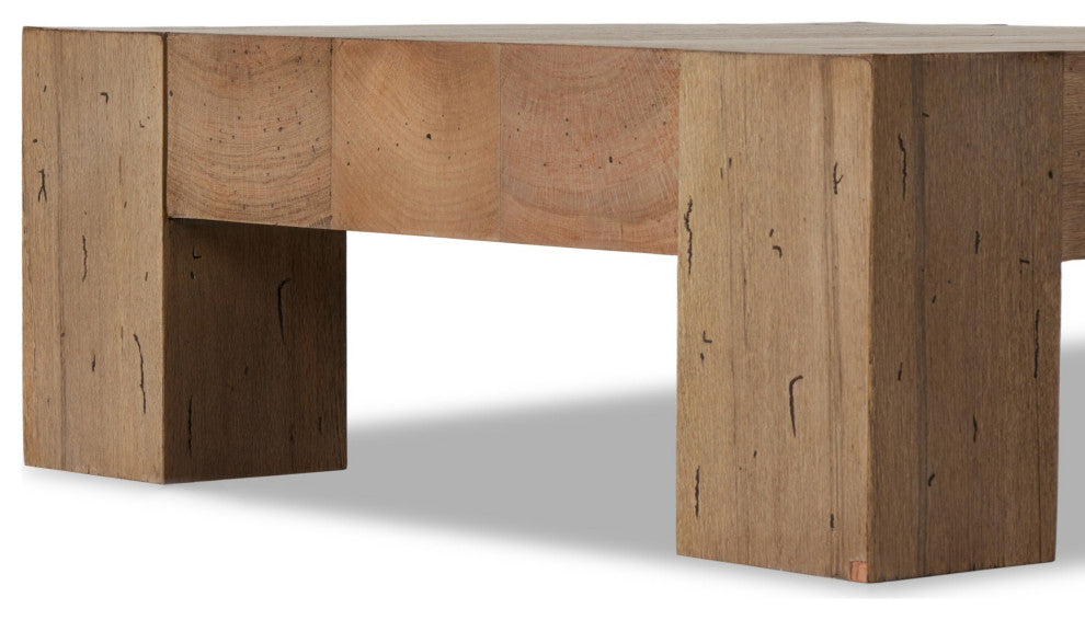 Abaso Small Square Coffee Table Rustic Wormwood Oak