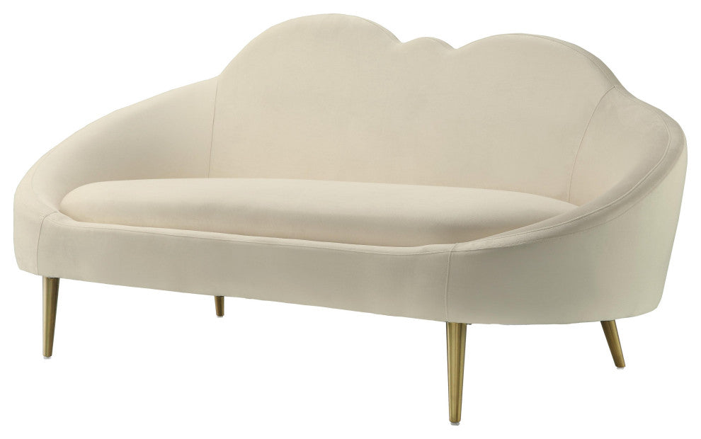 TOV Furniture Cloud Cream Velvet Settee