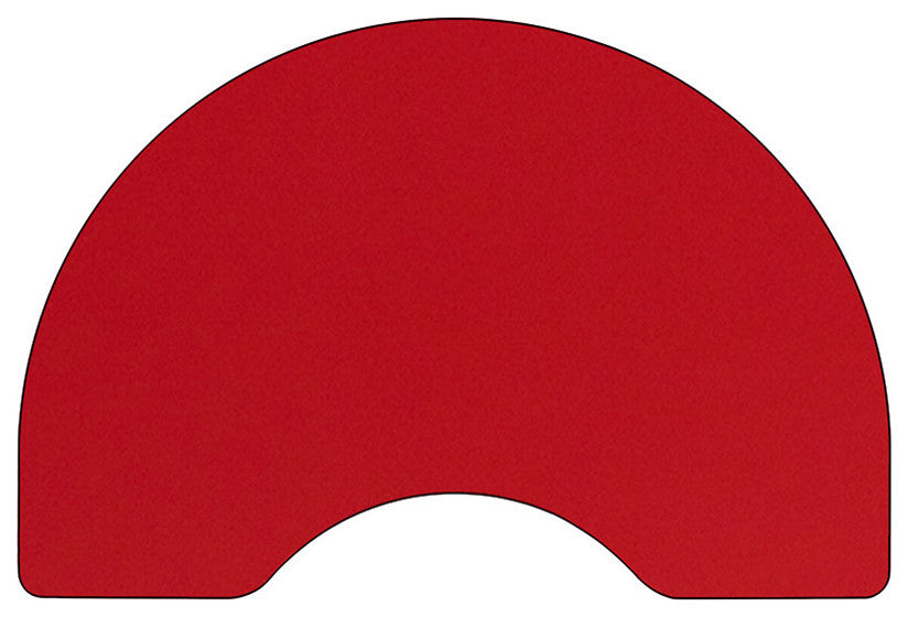 48''Wx72''L Kidney Red Hp Laminate Activity Table-Adjustable Legs