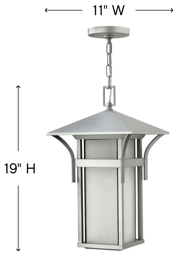 Hinkley Harbor Large Hanging Lantern, Titanium
