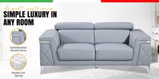 Mia Top Grain Italian Leather  Loveseat